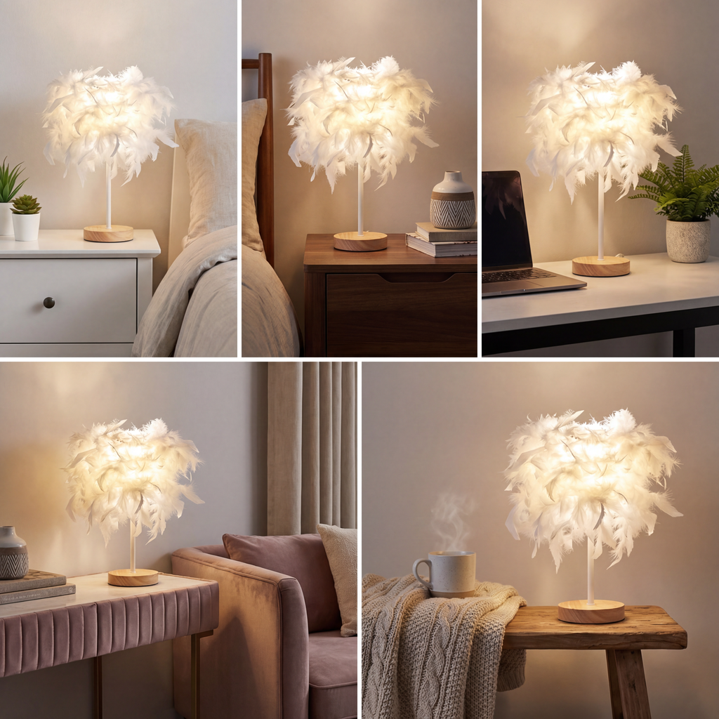Feather Glow™ Luxury Table Lamp