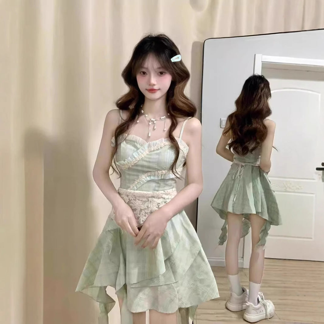 Ruffledstrap Sundress Short Skirt