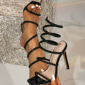 Fashion Snake-wrapped Sexy Crystal High Heels