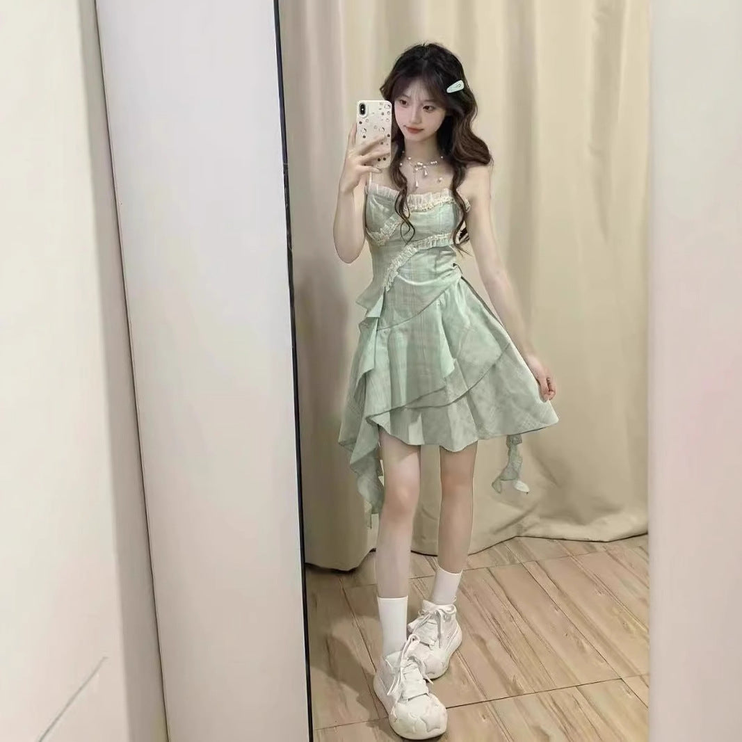 Ruffledstrap Sundress Short Skirt