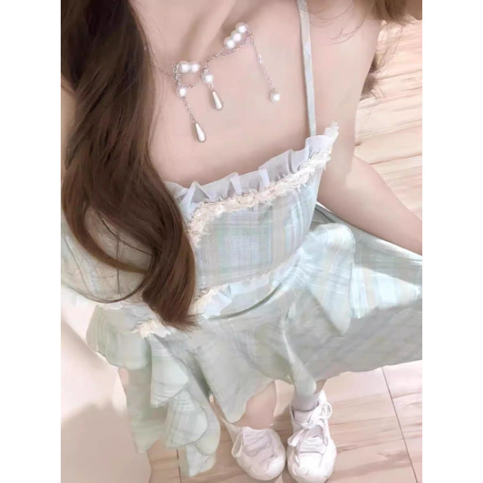 Ruffledstrap Sundress Short Skirt