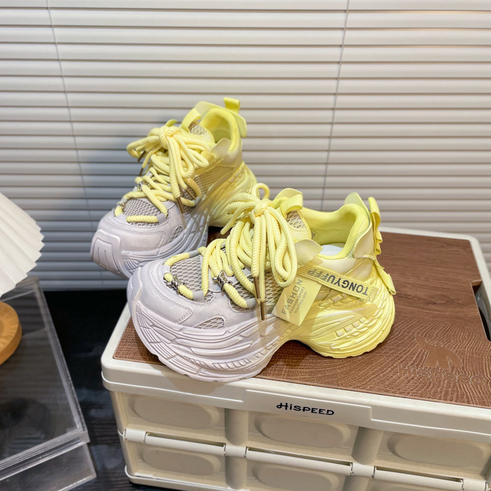 Thick Bottom Gradient Colorblock Daddy Shoes