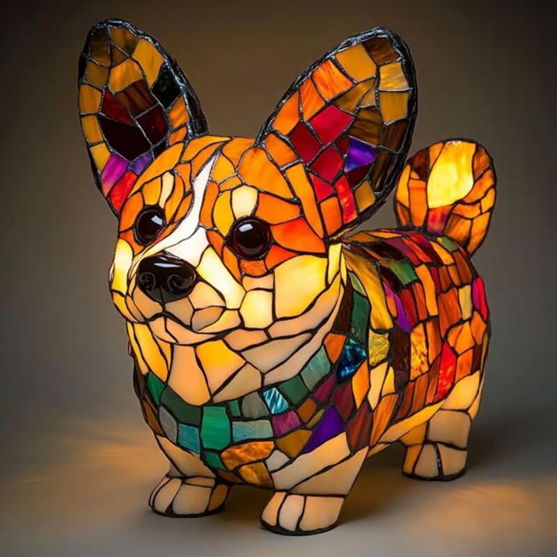 Colorful Strange Dog Lamp Resin Decorations