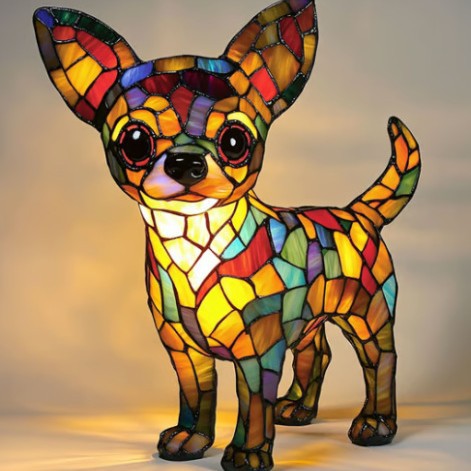 Colorful Strange Dog Lamp Resin Decorations