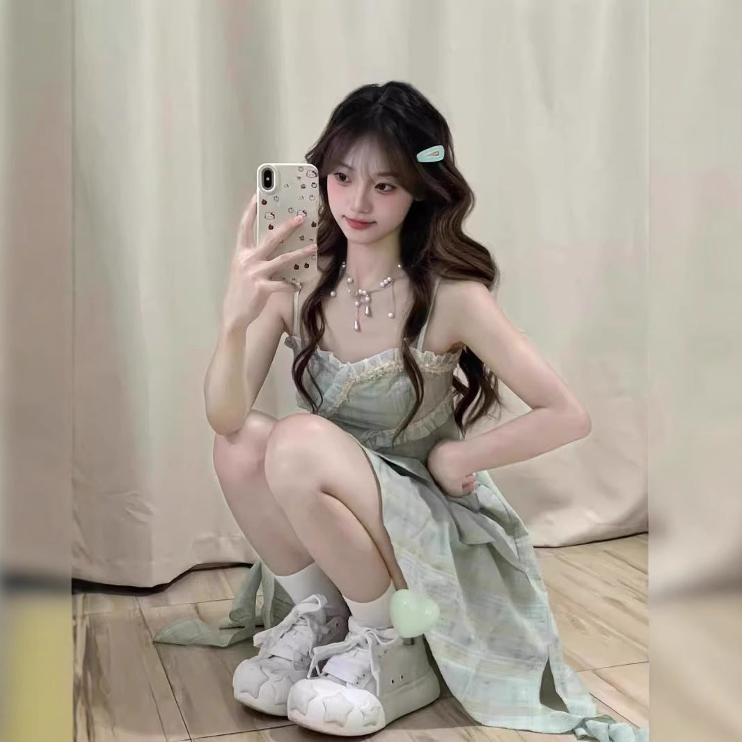 Ruffledstrap Sundress Short Skirt