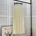 Draped Elastic - waist Versatile Figure - flattering Sophisticated Elegant Solid - color Maxi Skirt - QuickChop