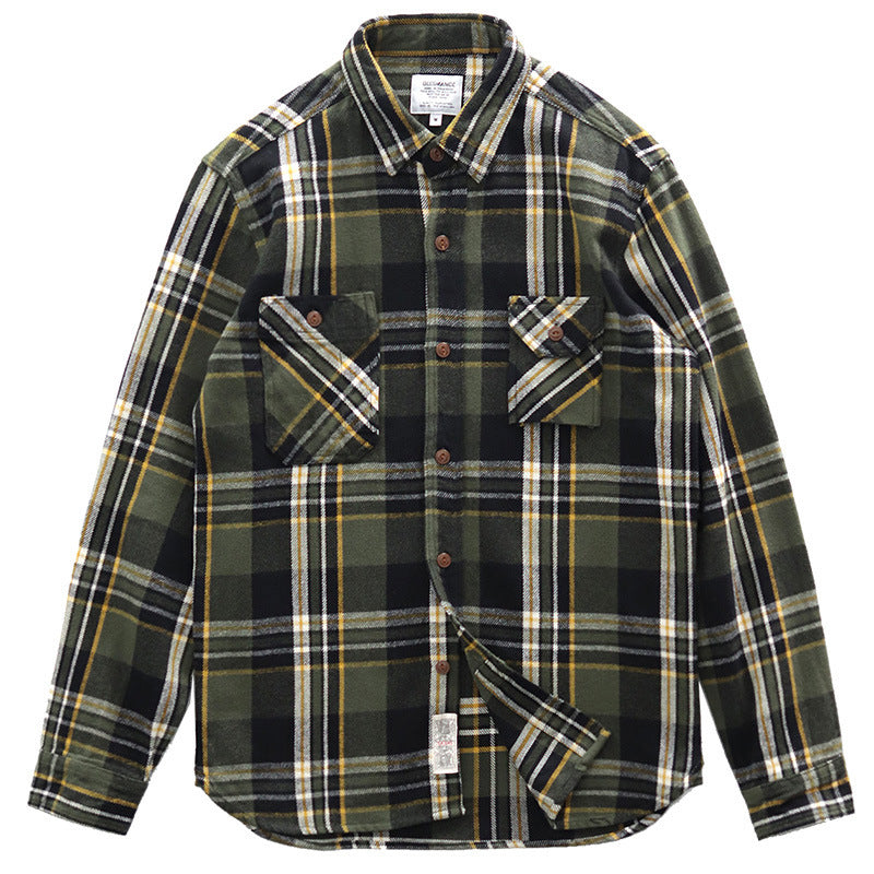 Double-strand Brushed Shirt Coat Spring And Autumn Top Thick American Style