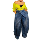 Retro Worn Looking Washed - out Reverse Waist Women's Jeans - QuickChop
