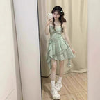 Ruffledstrap Sundress Short Skirt - QuickChop