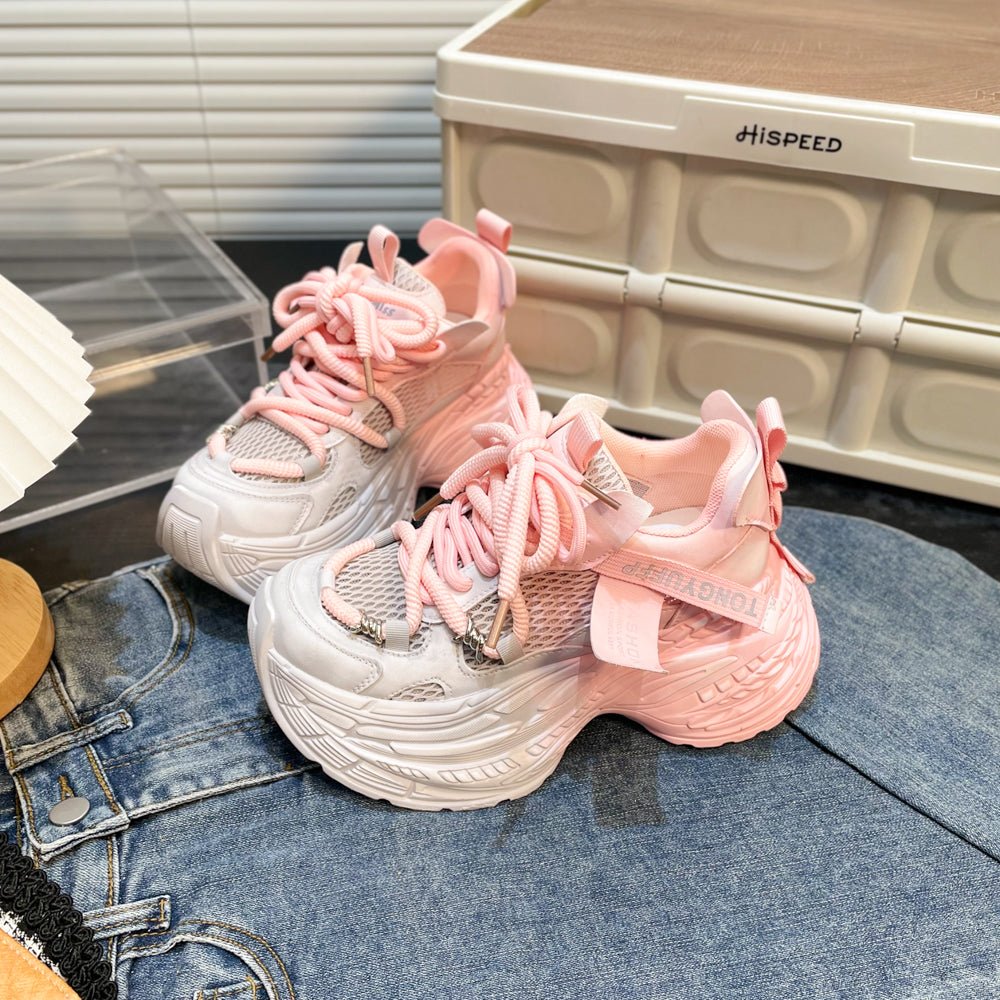 Thick Bottom Gradient Colorblock Daddy Shoes - QuickChop