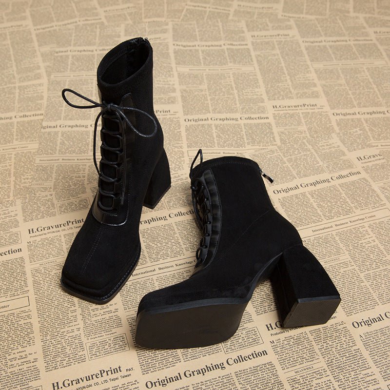 Ultra - high Heel Short Martin Early Autumn Women's Boots - QuickChop