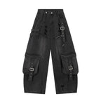 Women's Straight Loose Multi - pocket Cargo Jeans - QuickChop